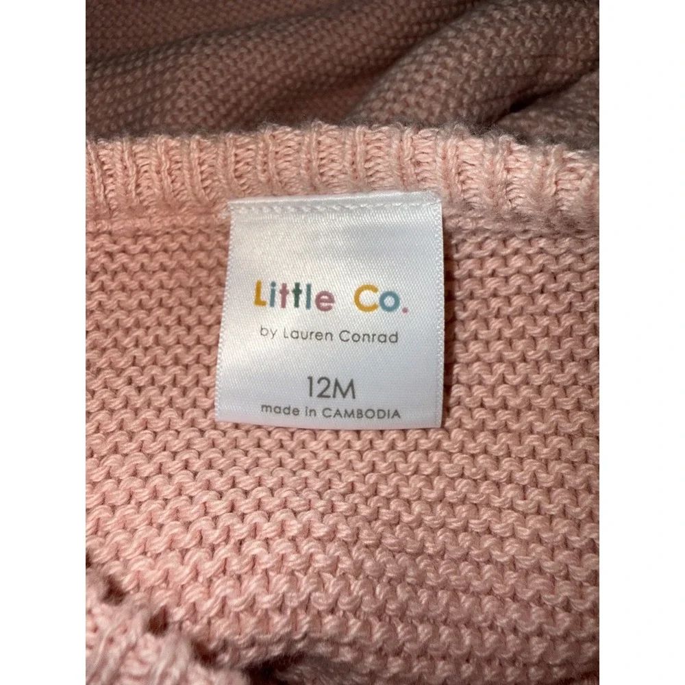 Little Co. by Lauren Conrad Baby Peach Organic Cotton Sweater Knit Set 12M NWT